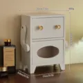 Solid wood tissue box desktop storage drawer creative smiling robot paper organizer - Flat Head Drawer Tissue Box / White