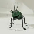 Metal iron art ant figurine sculpture rustic garden desktop home decoration ornament. - Green Crawling Ant