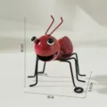 Handmade iron ant figurine, vintage metal sculpture for garden home bar and wall decor. - Red Crawling Ant