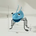 Cute blue metal ant figurine, creative iron art animal ornament, tabletop decor and wall hanging. - Blue Crawling Ant