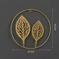 Gold Metal Ginkgo Leaf Wall Hanging Nordic Circular Wall Decoration 28.5cm Art Style SKU - Golden Leaf Circle
