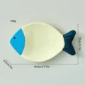 Mediterranean wooden 3D fish wall hanging decor creative ornament for living room kids room. - Small Fish Plate / Beige