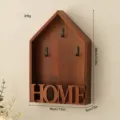 Wooden wall key holder with home letters, rustic entryway hook organizer and wall decor - HOME Key Rack / Old Wood Finish