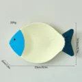 Mediterranean wooden 3D fish wall hanging decor for home living room kids room display. - Large Fish Plate / Beige