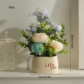 Artificial potted plant Nordic style decorative faux flower greenery for home office desk decor - Life Yellow Blue Hydrangea Set with Pot