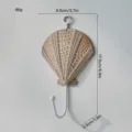 Crochet mural coquillage mediterraneen patere en fer decorative rangement mural chic - Lot de 10 Crochets Coquillage Couleur Bois