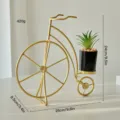Gold iron bicycle plant stand ornament home decor creative desktop flower pot display. - Two Wheels
