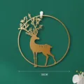 Nordico cervo dorato decorazione murale in metallo creativo 30cm ornamento soggiorno - Cerchio A di Alce Dorato