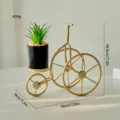 Decorative iron bicycle potted plant golden desktop ornament for living room home decor - Small Wheel Tricycle