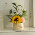 Nordic artificial plant potted flower desktop decoration home office green bonsai ornament - Life Sunflower Hydrangea Set with Pot