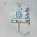 Crochet mural nautique style méditerranéen avec design de gouvernail et coquillage pour maison. - Lot de 4 Crochets Gouvernail