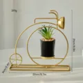 Gold iron bicycle succulent plant stand home decor creative desktop ornament aesthetic planter. - Flared