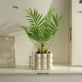 Nordic artificial potted plant desktop green bonsai ornament for office and living room decor - Square Pot Areca Palm Leaf Set with Pot