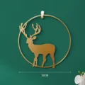 Decorazione murale cervo in metallo dorato nordico 30cm soggiorno camera da letto - Cerchio C di Alce Dorato