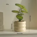 Artificial potted plant Nordic decor small bonsai office desktop indoor greenery. - Round Pot 6-Leaf Round Leaf Set with Pot