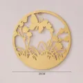 Decorazione murale rotonda farfalla fiore in metallo dorato nordico arte casa 25cm - Cerchio Farfalla Inciso al Laser
