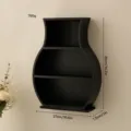 Nordisch Holz Vase Wandregal kreativ Schlüssel Ablage schwarz Hänge Display Regal 1St - Vasenform Ablageregal / Schwarz