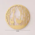 Arte Murale Albero Cervo in Metallo Oro Nordico 25cm Decorazione Casa Soggiorno - Cerchio Doppio Alce Inciso al Laser