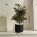Nordic artificial potted plant simulation green bonsai for office home desk indoor decoration - Black Lava Pot Green Plant Set