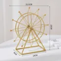Modern golden metal Ferris wheel ornament desktop decor creative home office room decoration - S / Gold