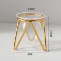 Modern luxury gold metal frame hydroponic glass vase desktop plant container home decoration - Triangle / Gold