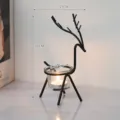 Nordic iron deer candle holder minimalist modern desktop ornament romantic tealight stand - Large Deer Candle Holder / Black