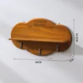 Estante de pared de madera con forma de nube y ganchos organizador rústico 34x19.5cm - Café