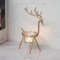 Nordic metal deer candle holder, gold iron art and glass tealight stand for home decor. - Large Deer Candle Holder / Gold
