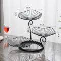 Nordic 3-tier black metal wire fruit basket modern desktop decorative display stand - 3-Tier Fruit Basket / Black