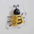 Creative iron bee wall hanging decor, cute yellow black striped garden ornament 9.5x10cm - Small Bee