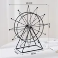 Metal Ferris wheel ornament creative desktop decor modern home office display variant black style - L / Black
