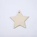 Etoile en bois vierge decoupe pour bricolage suspension DIY tranche de bois materiau - 3cm / Tranche de Bois Étoile à Cinq Branches Pointue