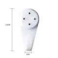 Gancio da parete in plastica bianca senza tracce con quattro chiodi, altezza 3,9 cm e larghezza 1 cm. - Grandi chiodi invisibili