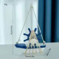 Mediterranean wooden sailboat model desktop ornament nautical home decor decoration craft. - Large Helm Shell Sailboat