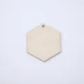 Pièce de bois hexagonale vierge avec trou pendentif bricolage fait main matériel - 4cm / Tranche de Bois Hexagonale Poinçonnée