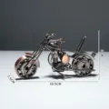 Handmade iron motorcycle model metal craft ornament vintage desk home decor 19.5x7.5x9cm - 19.5cm Motorcycle / Iron Bronze