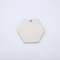 Tranche de bois hexagonale pour bricolage, pièce en bois pré-percée pour peinture et déco. - 3cm / Tranche de Bois Hexagonale à Trou Formé