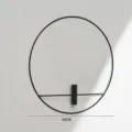 Minimalist black metal round wall hanging candle holder decor for modern bedroom interior design - M / Round Flower Holder Without Inner Box / Black