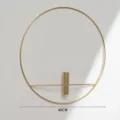 Minimalist gold metal ring wall hanging candle holder vase for modern home decor 40cm - L / Round Flower Holder Without Inner Box / Gold
