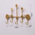 Gold Wall Mounted Metal Coat Hook Minimalist Creative Leaf Key Hanger Size 32cm - Small Dot Hook / Gold