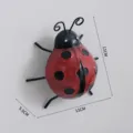 Metal ladybug wall hanging decor, cute outdoor garden ornament, red and black iron sculpture. - Red Ladybug