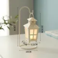 White iron candle holder with stand, romantic home decor night light for bedroom table. - Window Candle Holder / White