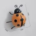 Metal ladybug wall hanging garden decor outdoor cute iron seven-spot bug sculpture ornament - Yellow Ladybug