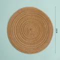 Round woven placemat 18cm brown heat resistant table mat for kitchen dining room home decor - Medium 18cm / Khaki