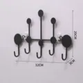 Black metal wall hook with creative branch design, ideal for entryway coat and hat organization. - Small Dot Hook / Black