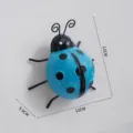 Blue metal ladybug wall art hanging garden outdoor decoration cute insect sculpture 11cm - Blue Ladybug