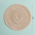 Round braided placemat heat insulating table mat 18cm Nordic style kitchen dining pad - Medium 18cm / Beige