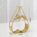 Nordic creative minimalist hydroponic glass vase with gold metal frame home table decor - Heart Style