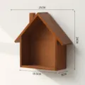 Wooden house wall shelf retro hanging storage rack home decor display organizer 25x24cm - Vintage Small House with Inner Box