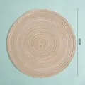 Round braided placemat 30cm beige heat resistant table mat for kitchen dining room. - Large 30cm / Beige